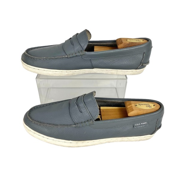Cole Haan Other - Cole Haan Grand OS Leather Penny Loafers Men's 10.5 M Gray Mocs Slip On Shoes